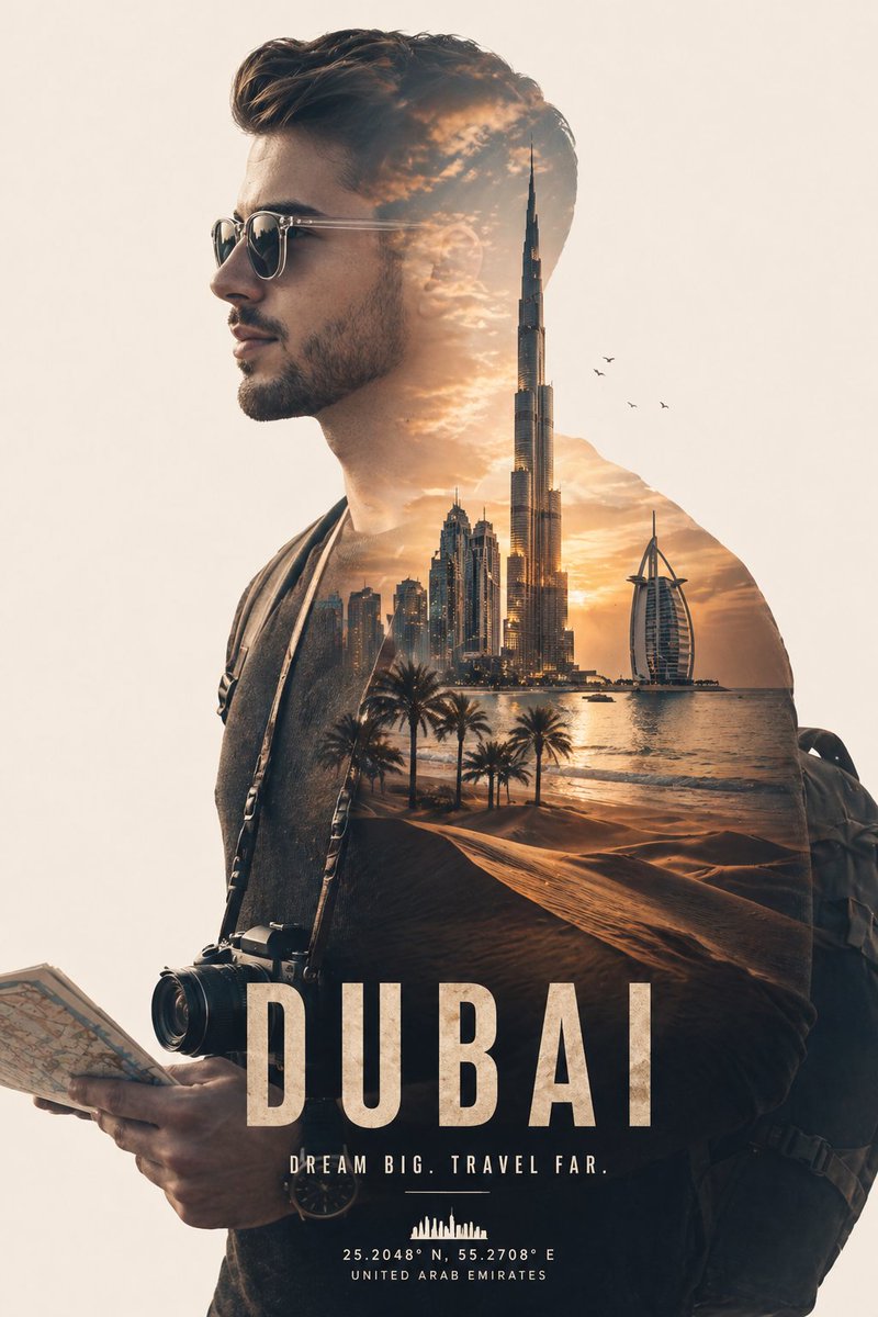 Traveler Dubai Double Exposure