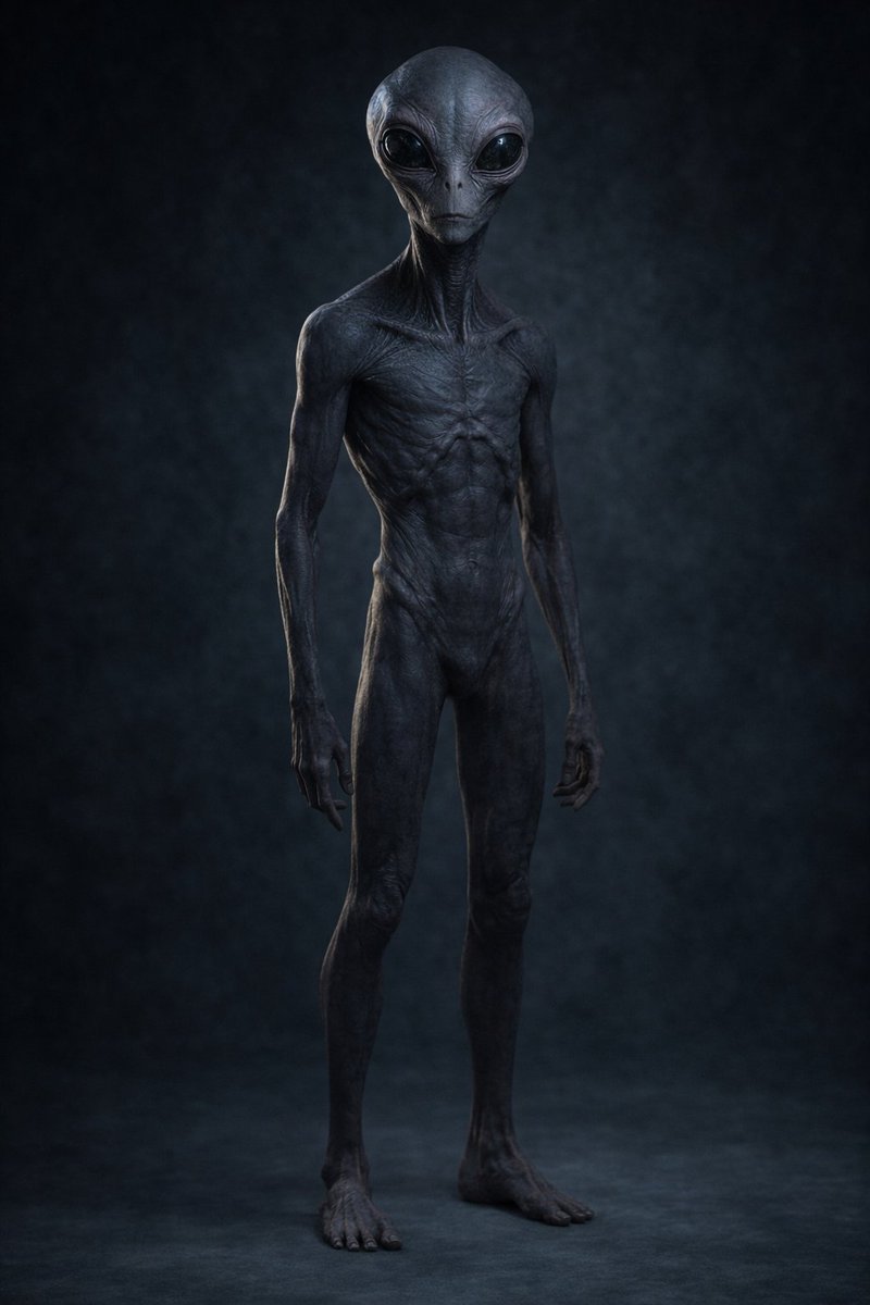Eerie Humanoid Alien Studio Portrait