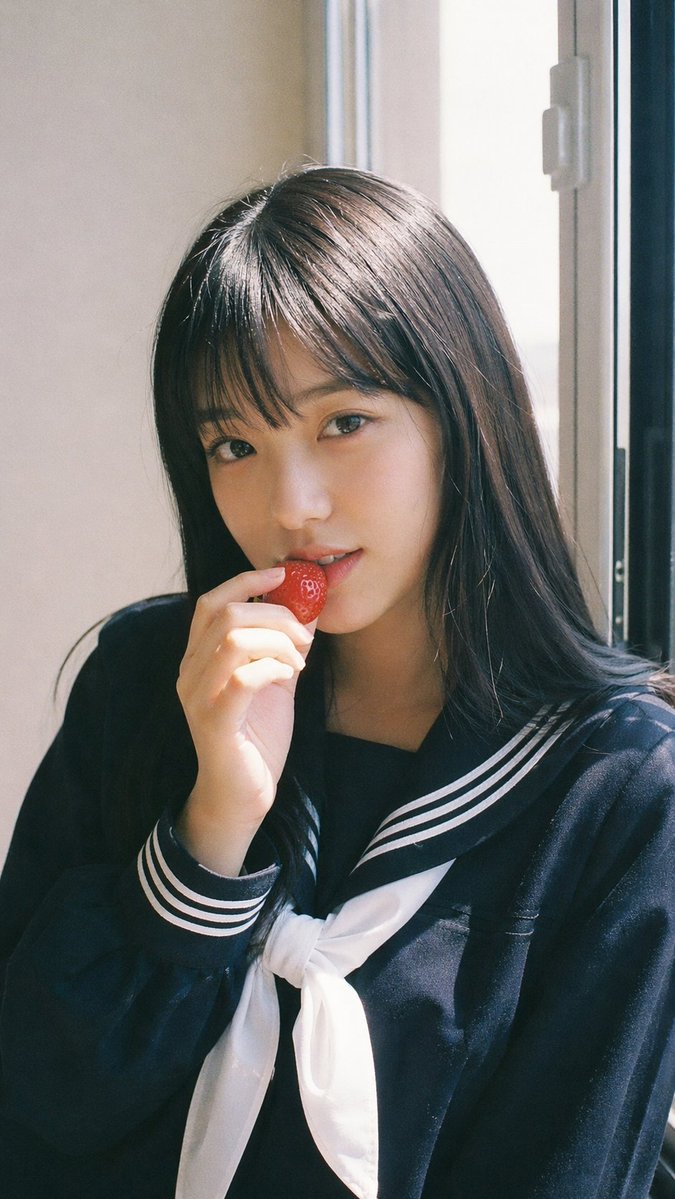 Strawberry Girl Film Portrait