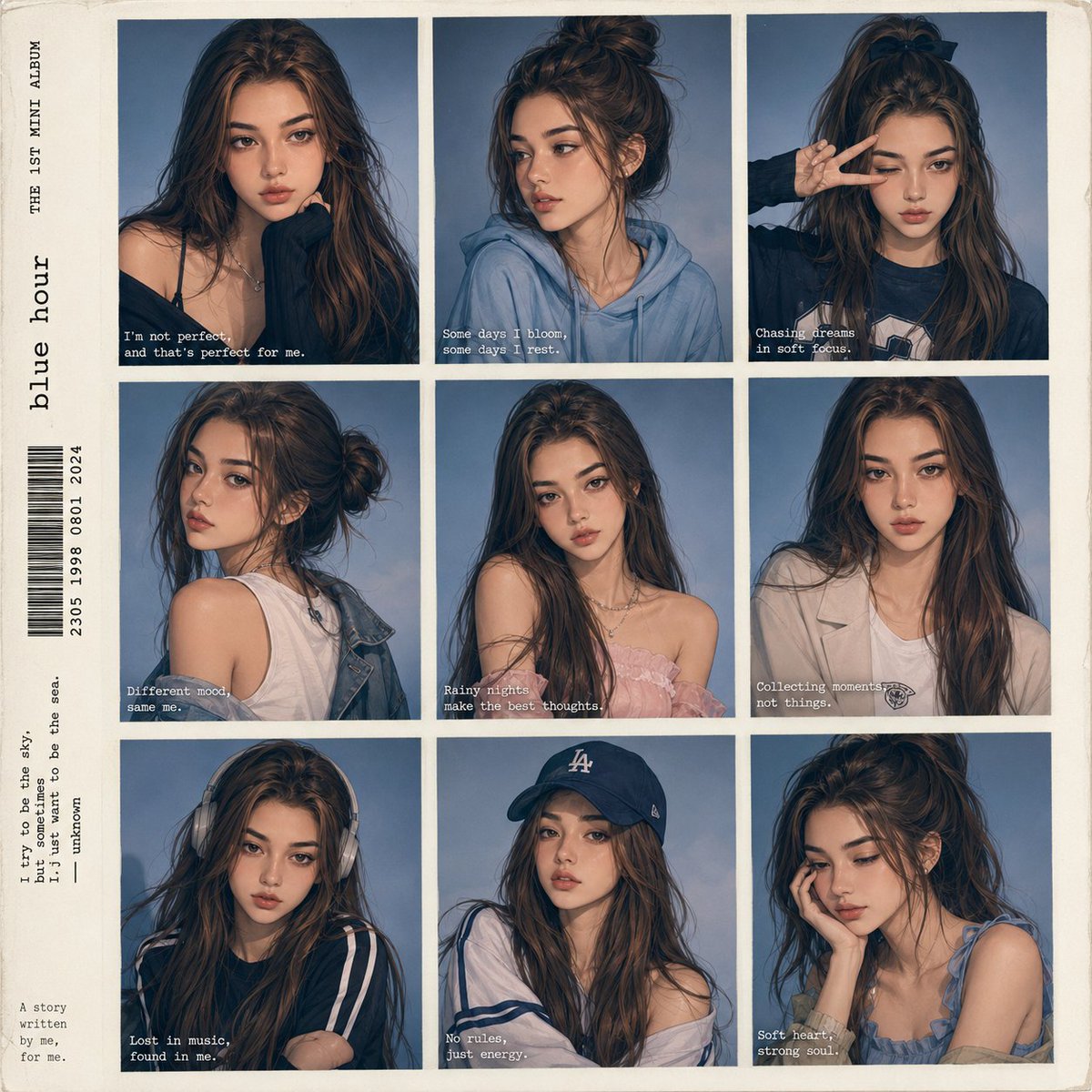 K-Pop Idol Polaroid Grid Collage