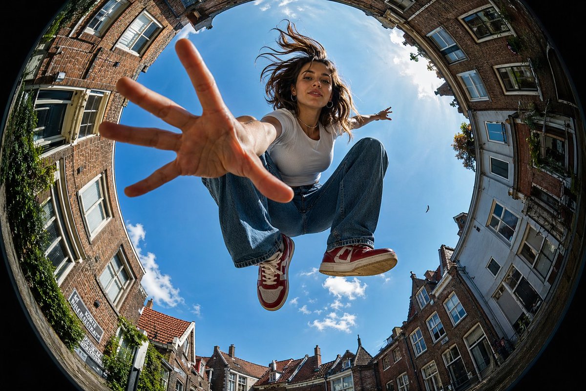Fisheye Leap Urban Girl