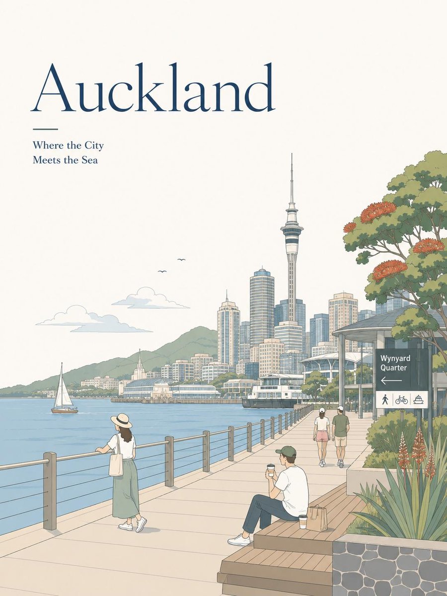 Minimalist Auckland Travel Poster Art