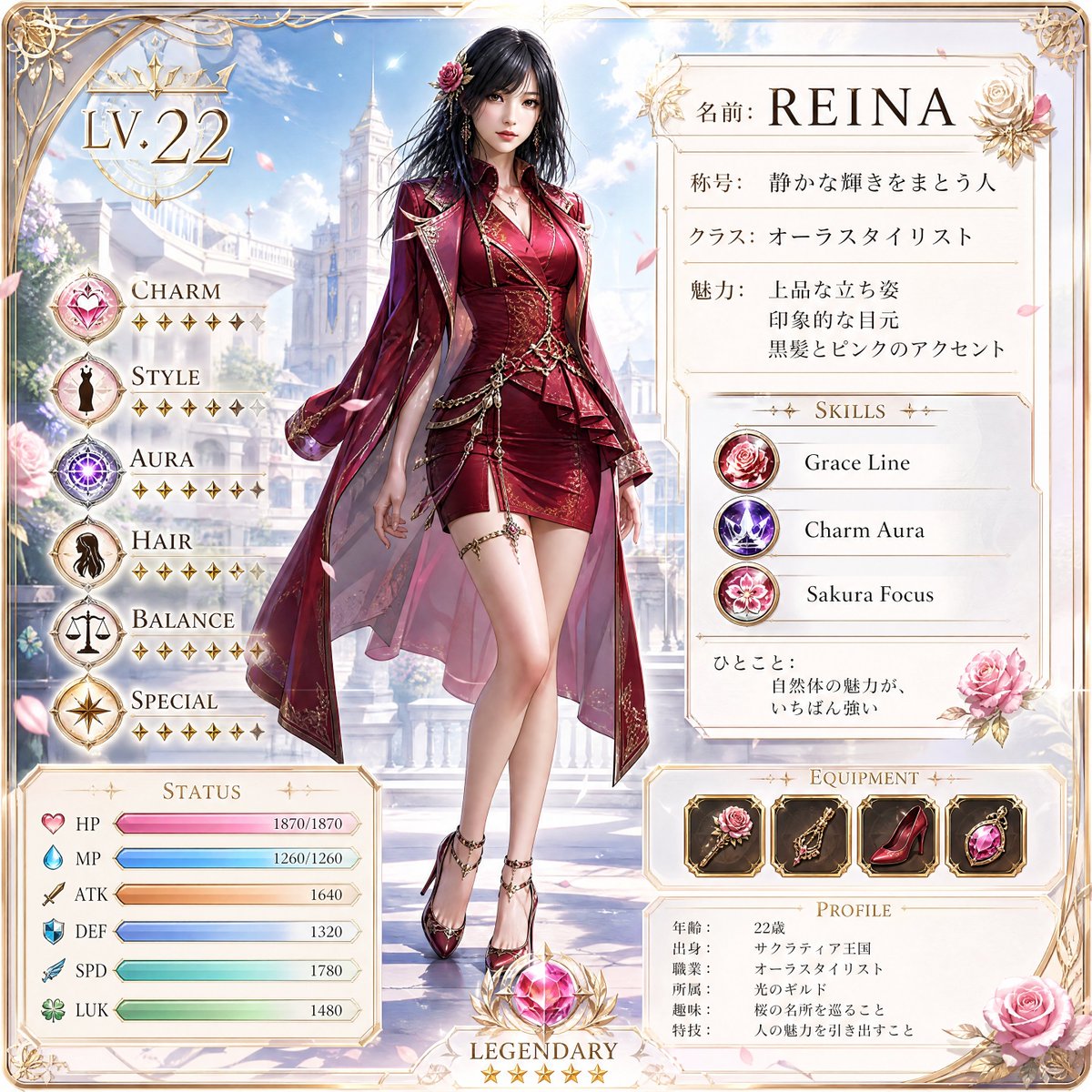 High Quality RPG Character Card