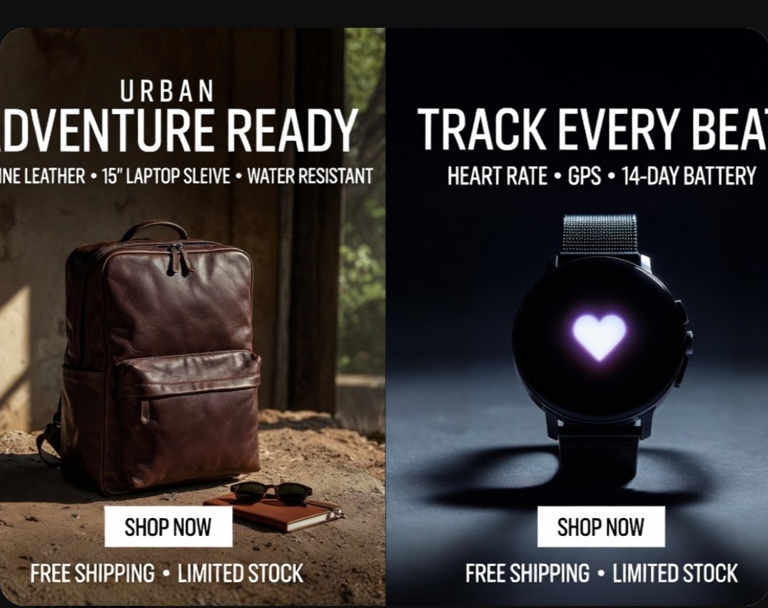 Split-Screen E-Commerce Ad Poster
