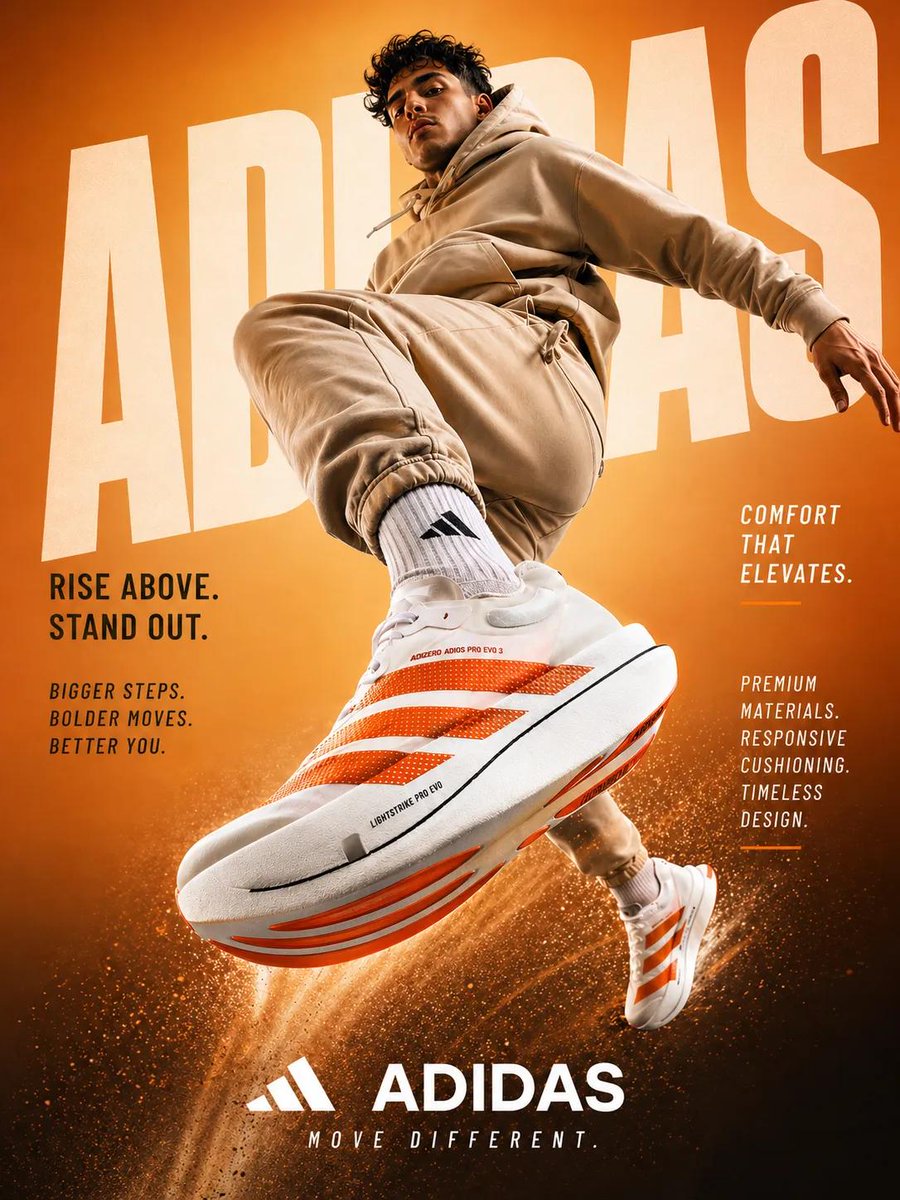Explosive Orange Sneaker Jump