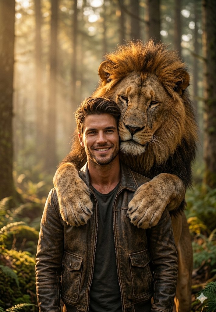 Majestic Lion Guardian Portrait