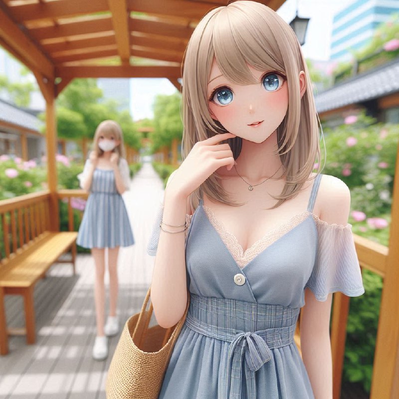 Anime Style Canadian Student in Casual Sundress