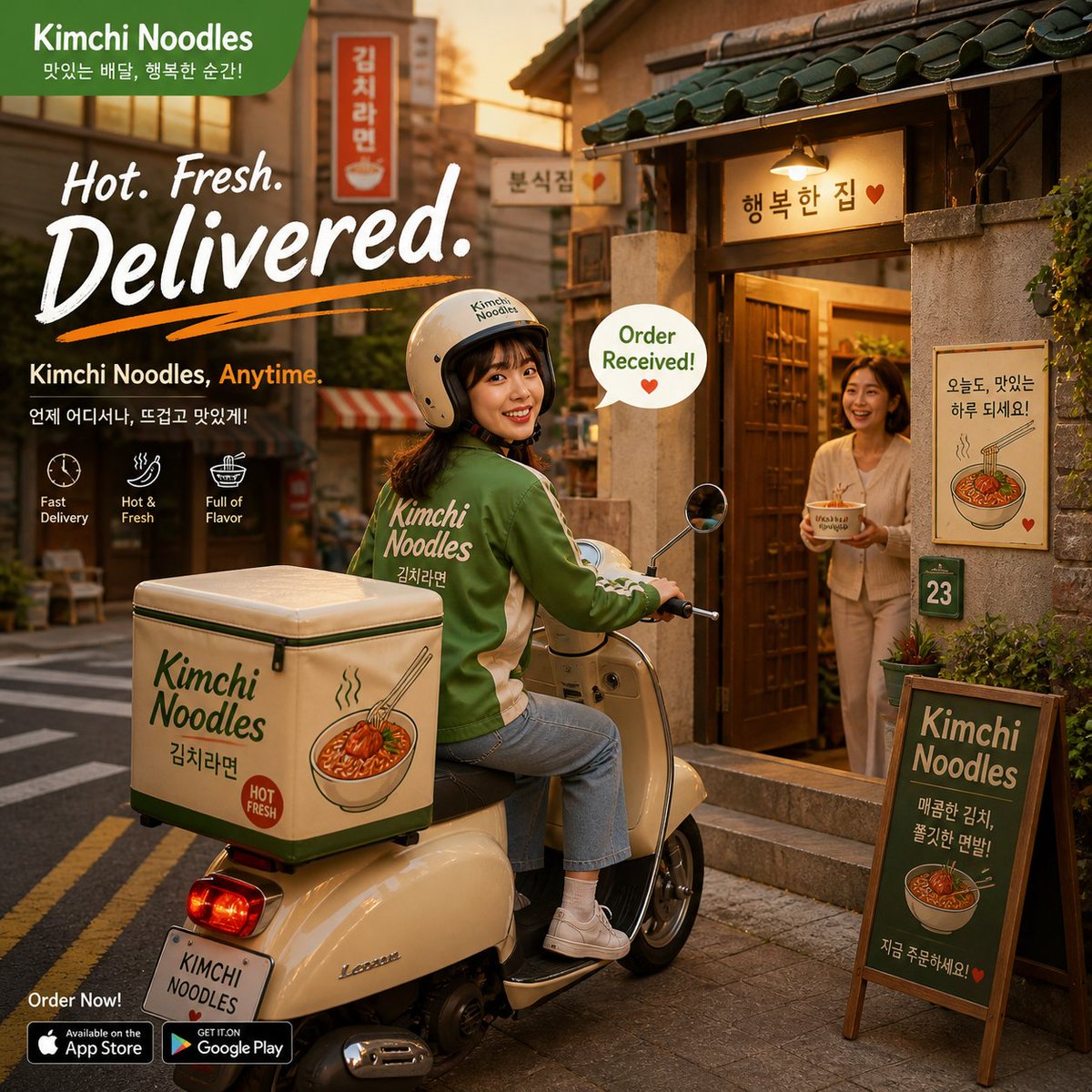 Kimchi Noodles Warm Delivery Ad