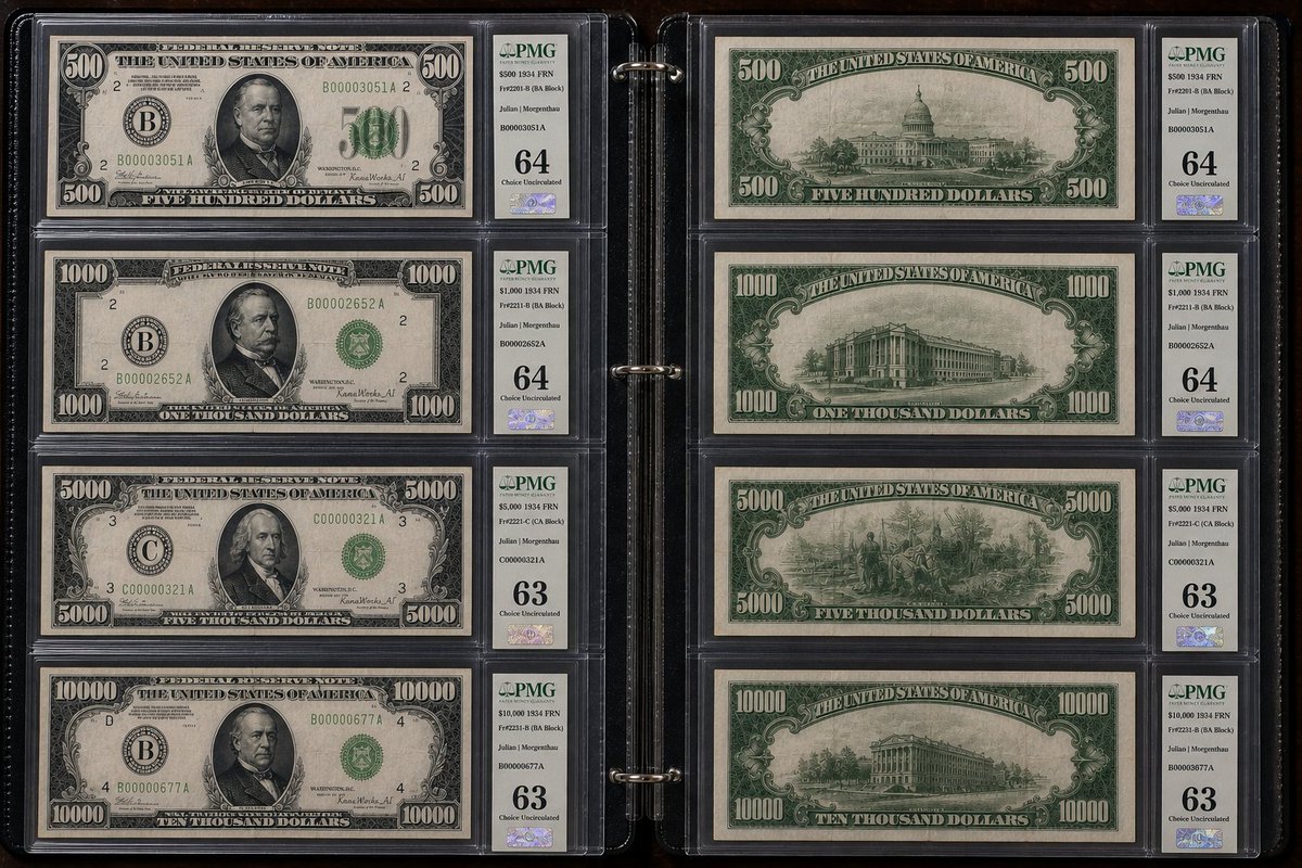 Rare High-Denomination US Currency Collection
