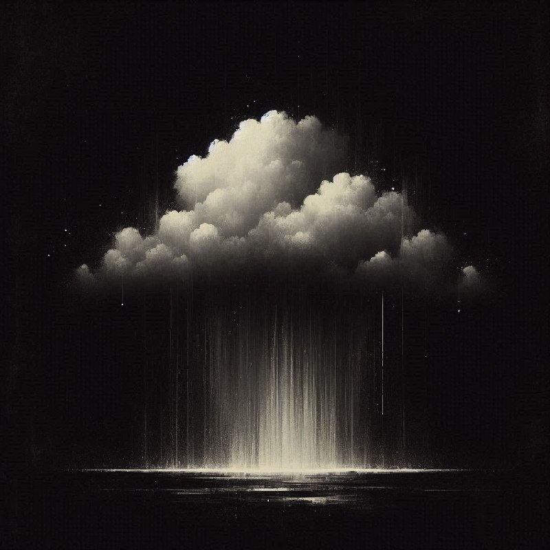 Single Cloud Raining Rothko Style Oil Painting