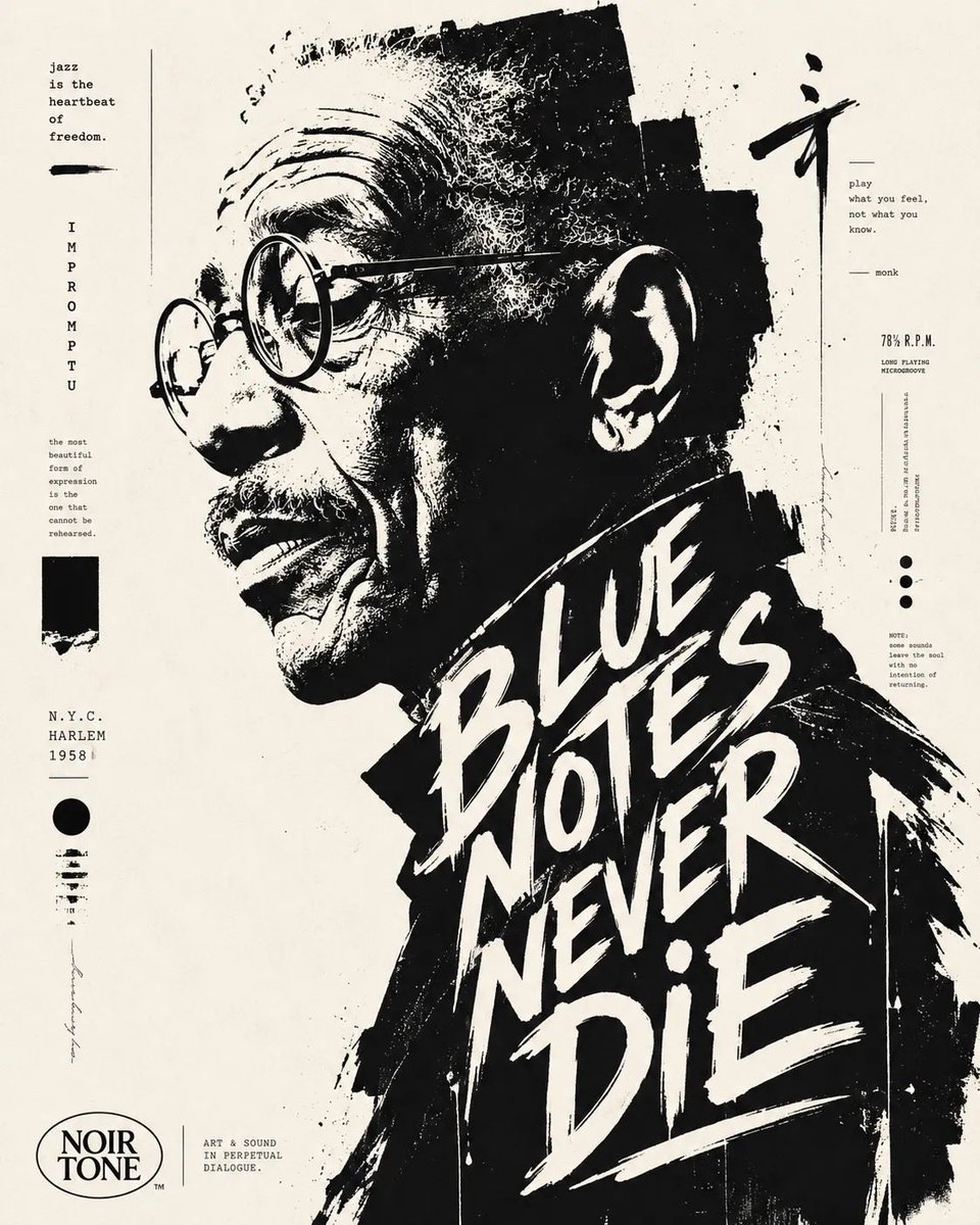 Black White Typographic Portrait Poster