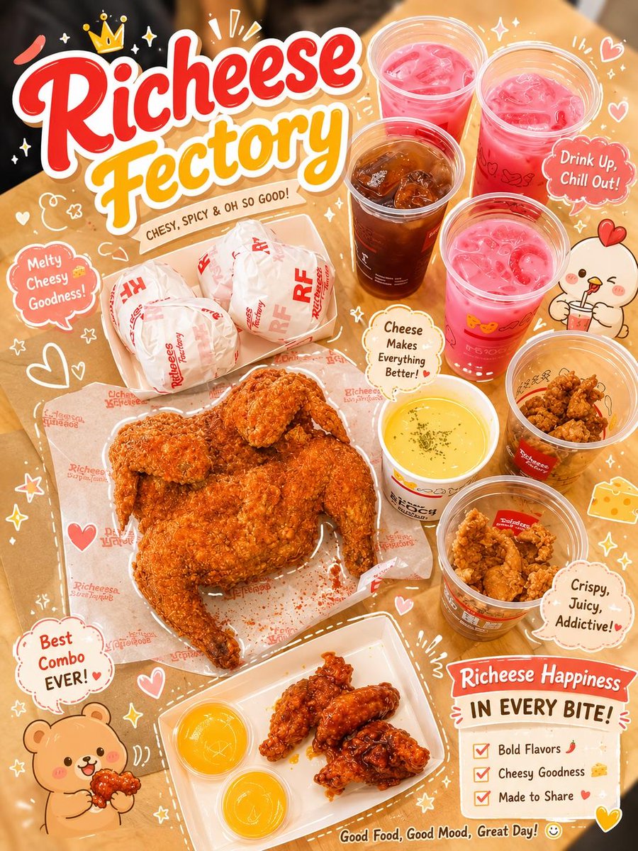 Cute Kawaii Food Poster Design