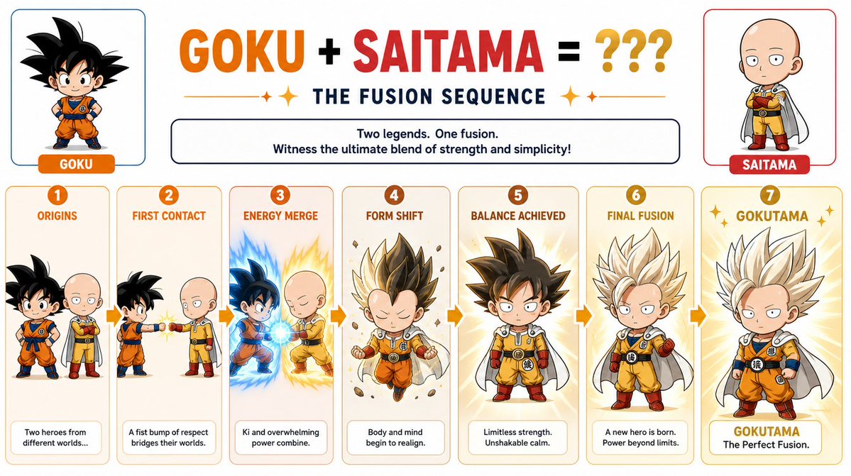 Chibi Goku Saitama Fusion Transform