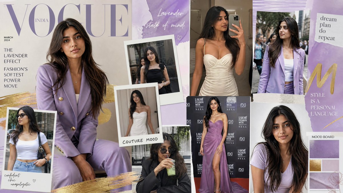 Lavender Fashion Mood Board Collage