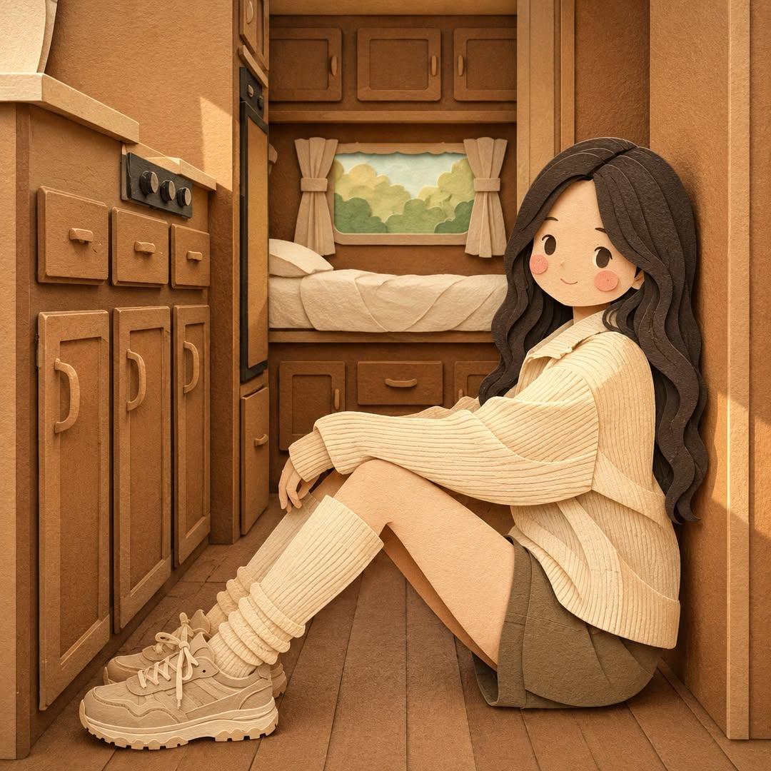 Soft Layered Papercut Illustration