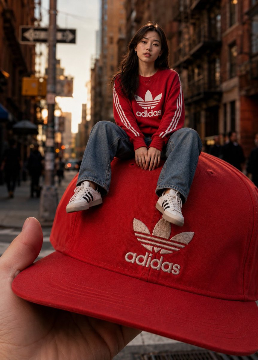 Giant Cap Illusion Street Portrait