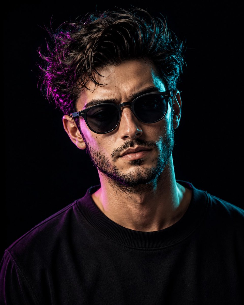 Cinematic Dual Tone Studio Portrait