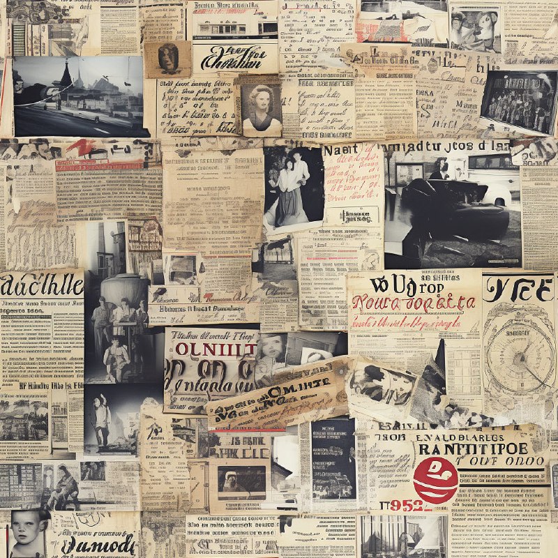 Monochrome Vintage Magazine Scrapbook Pattern