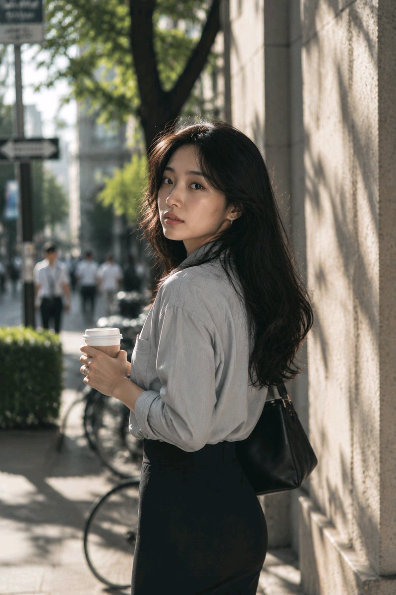 Tokyo Street Coffee Girl Portrait