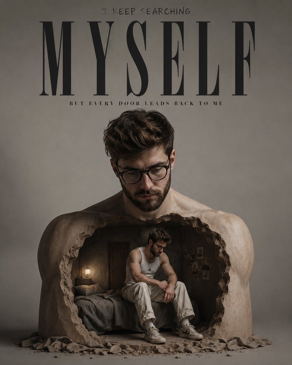 Introspective Man Inside Chest Sculpture