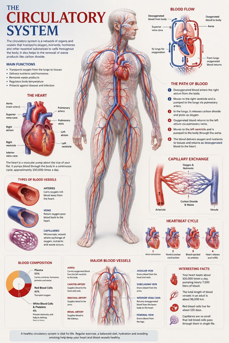 Human Circulatory Anatomy Art Poster