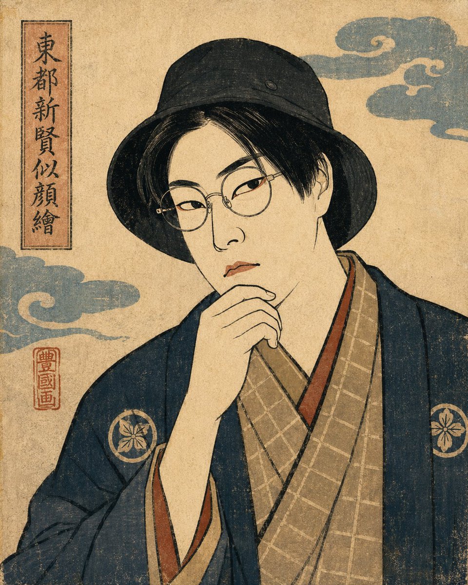 Edo Ukiyo-e Style Portrait