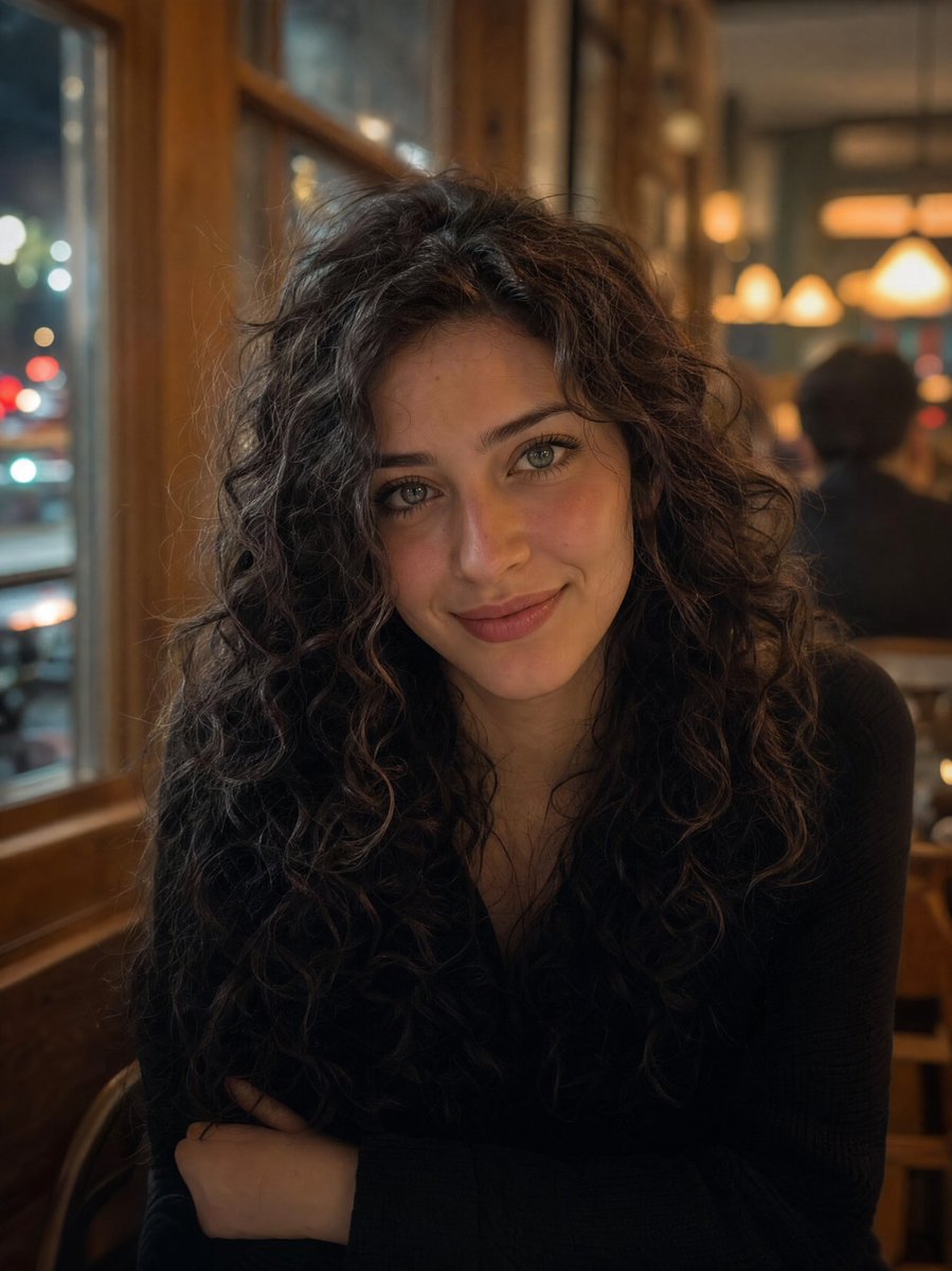 Cozy Café Night Portrait