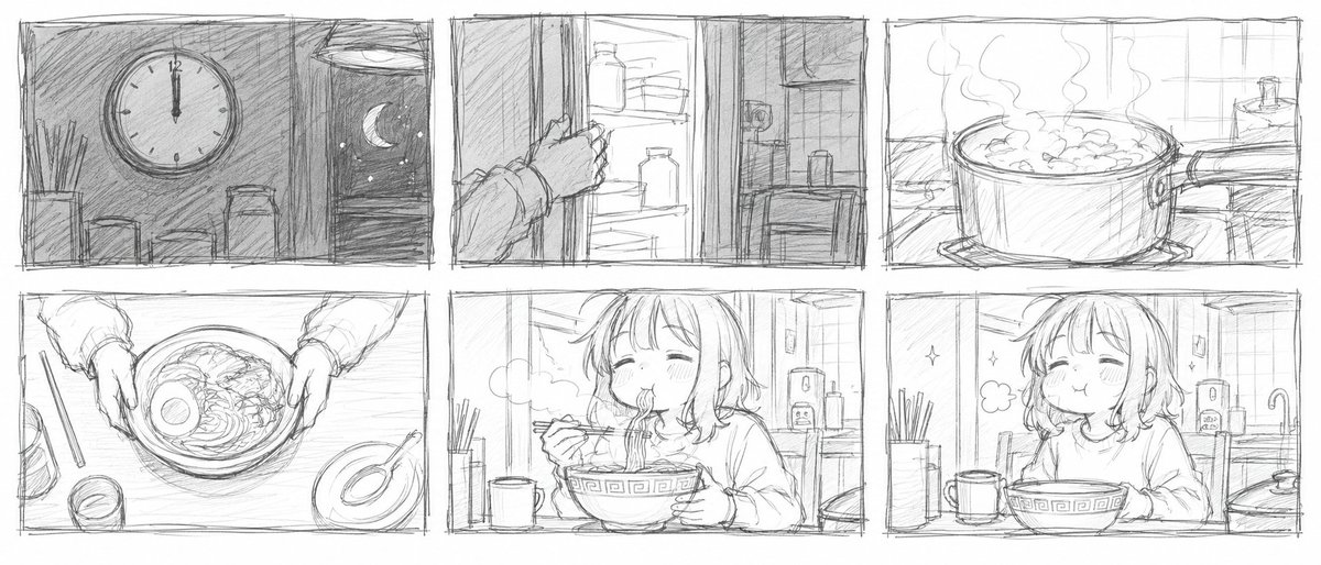 Rough Pencil Storyboard Sketches