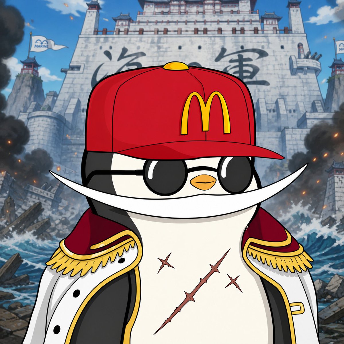 Penguin Pirate Admiral Anime Parody
