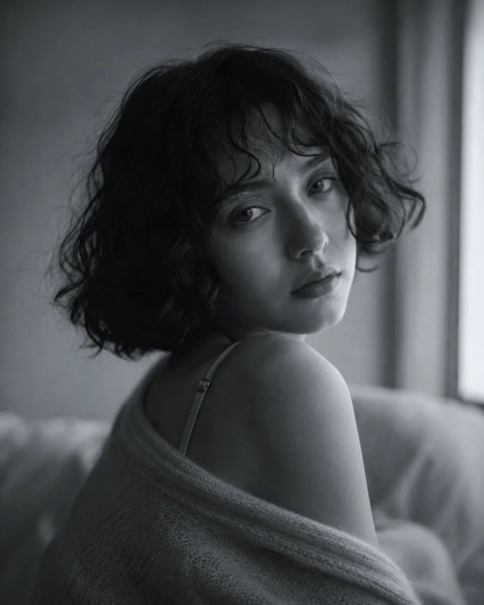 Ethereal Window Portrait in Monochrome