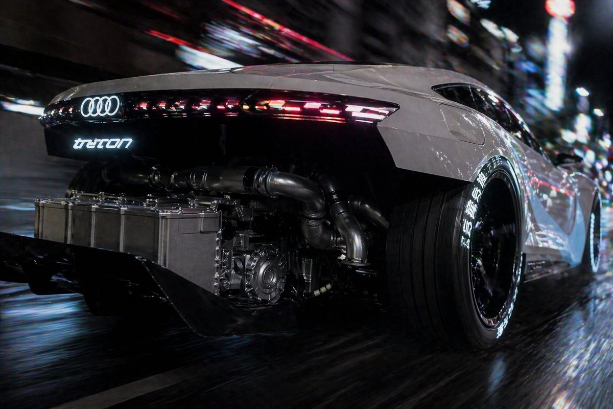 Futuristic Audi Supercar Neon Night Run