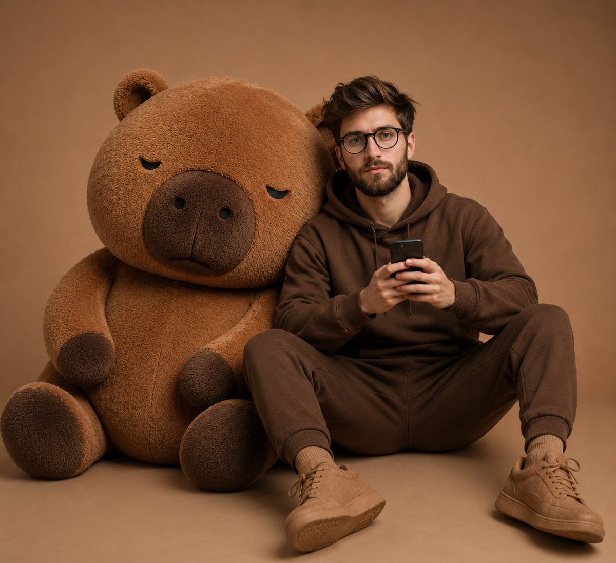 Cozy Teddy Bear Studio Portrait