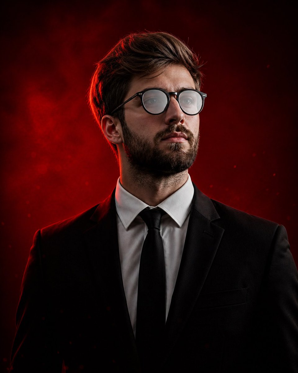 Cinematic Suit Portrait Studio Shot