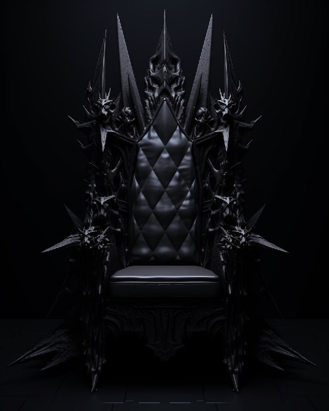 Black on Black Satanic Throne 3D Model
