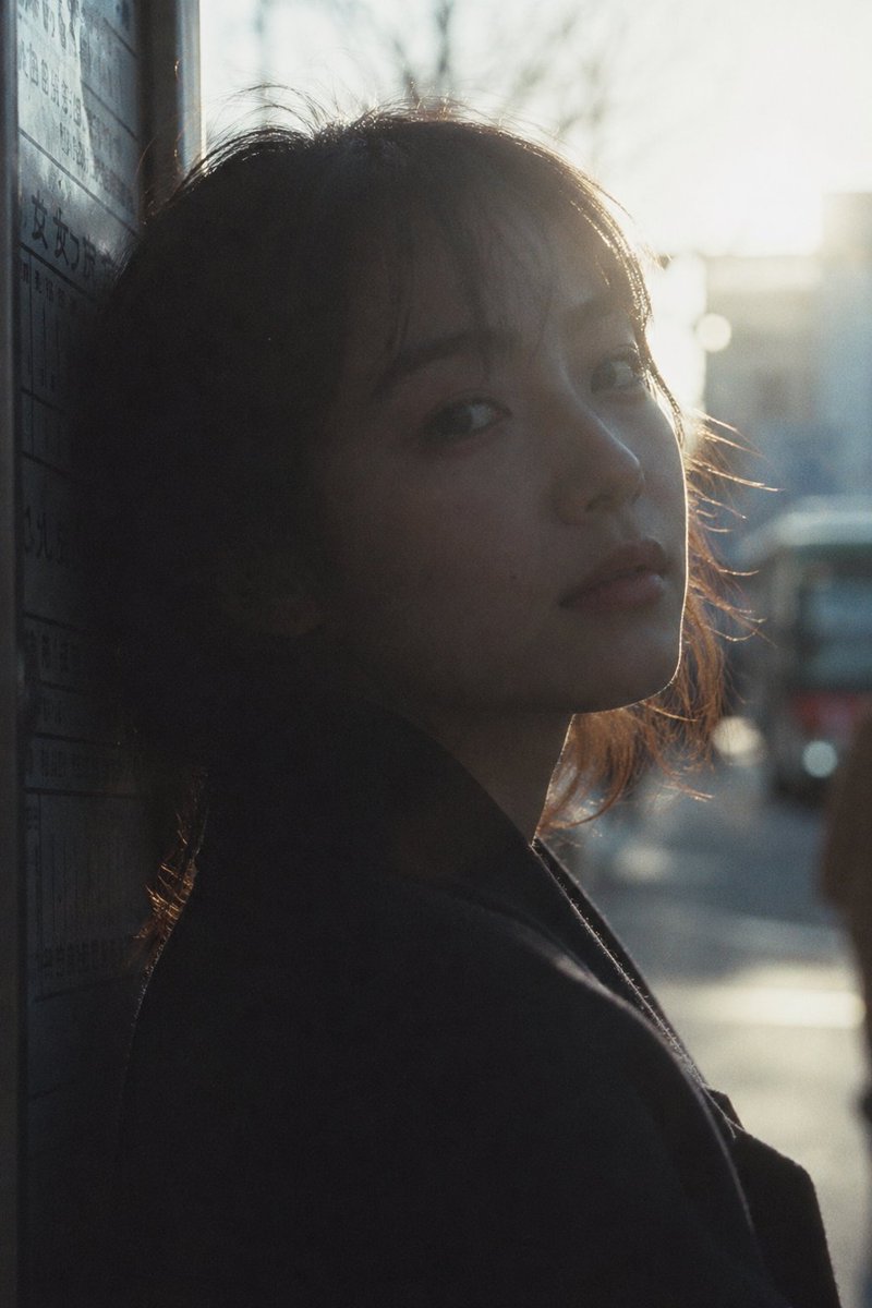 Japanese Film Grain Bus Stop Portrait