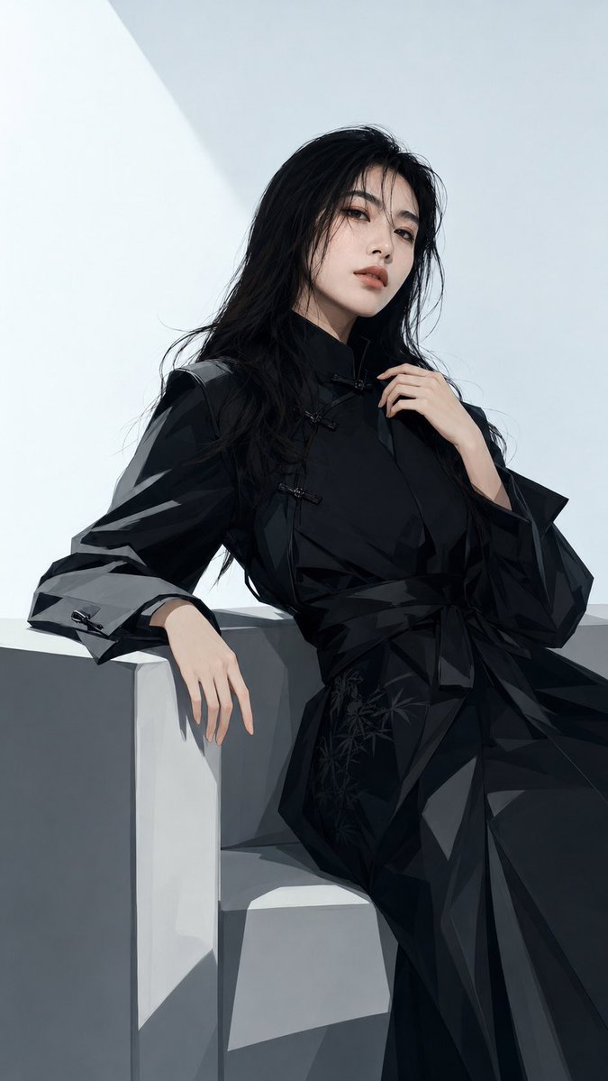 Black Robe Cool Gaze Fashion Cover