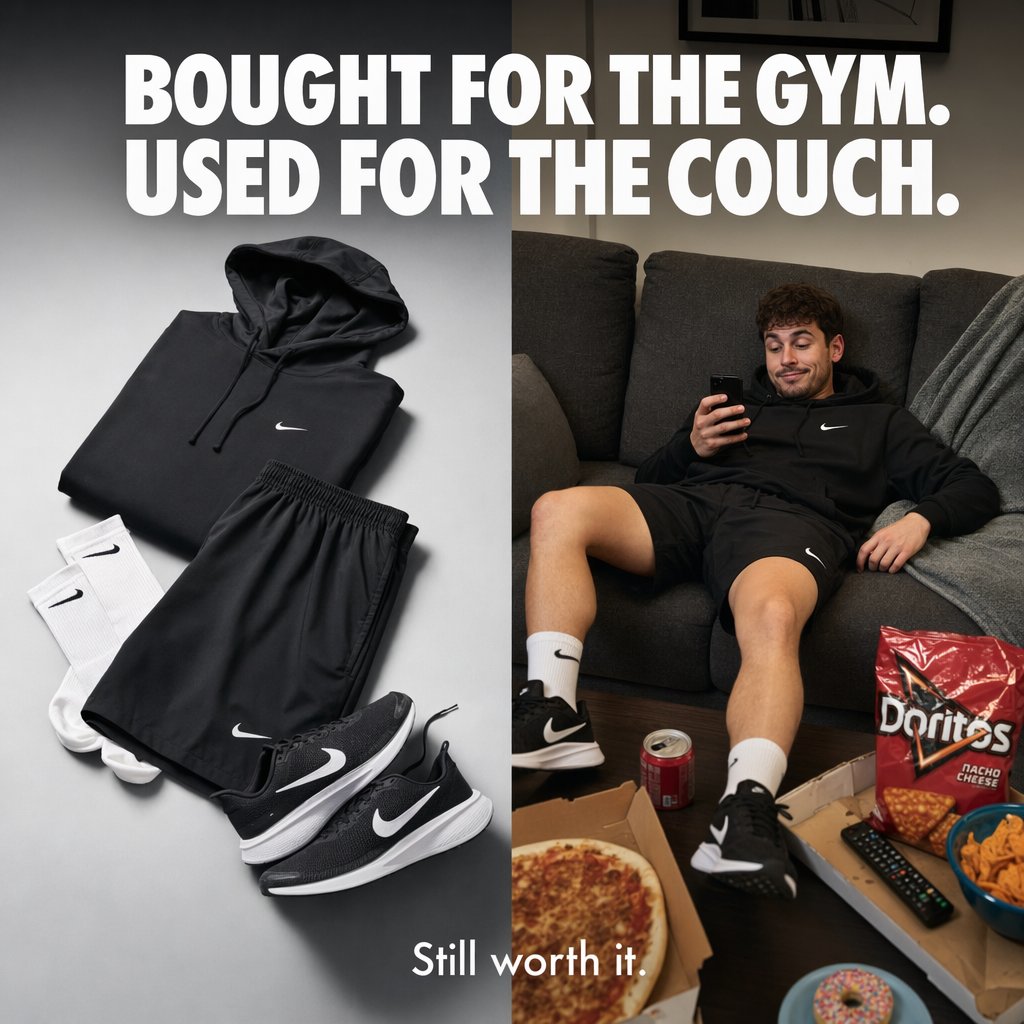 Gym Clothes Couch Commercial