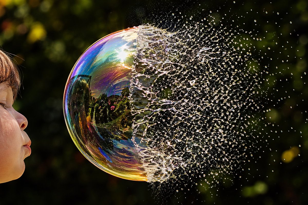 Soap Bubble Burst Macro Shot