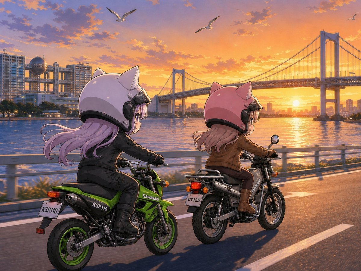 Cat-Ear Bikers Sunset Ride