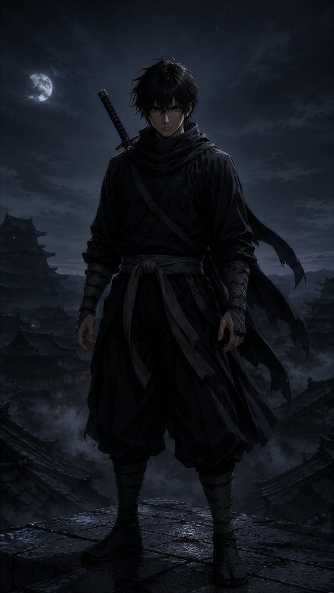 Dark Cinematic Ninja Portrait