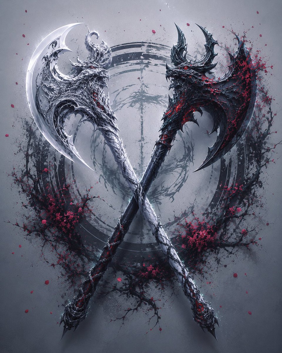 Dark Fantasy Dragon Halberd Concept Art