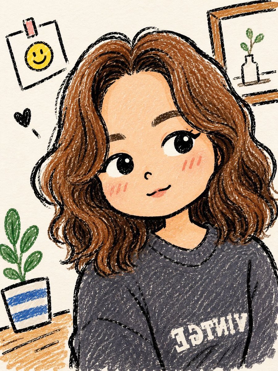 Cute Hand-Drawn Chibi Girl Portrait