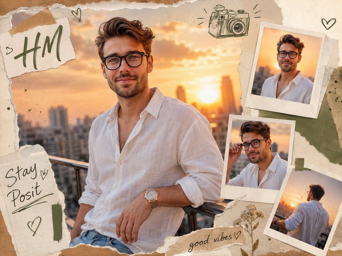 Scrapbook Sunset Portrait Collage