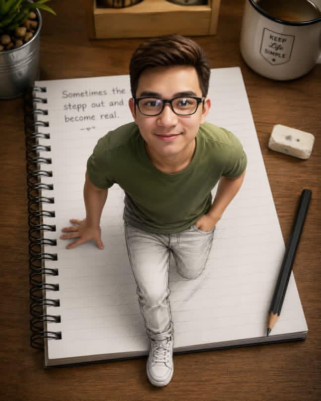 3D Girl Steps Out of Sketchbook