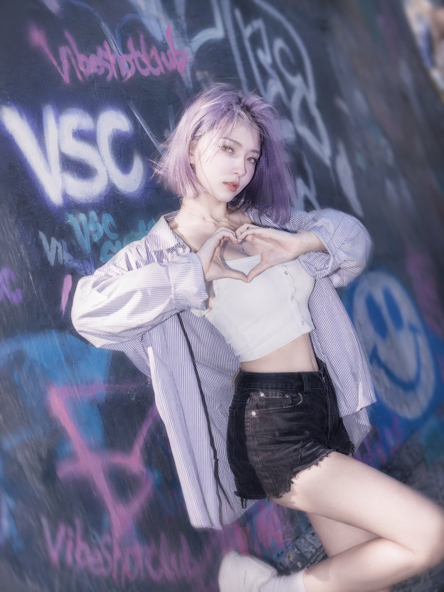 Neon Street Purple-Hair Portrait