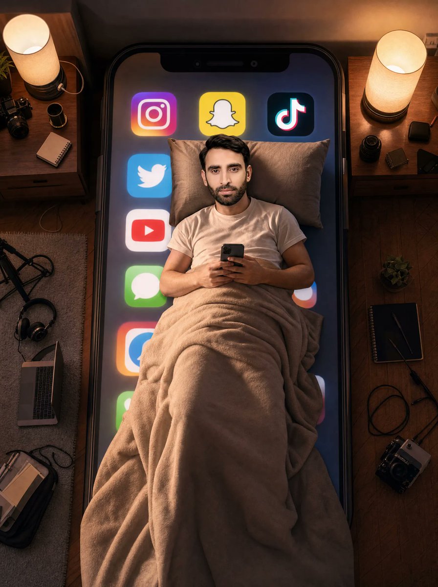 Digital Dreams on Phone Bed