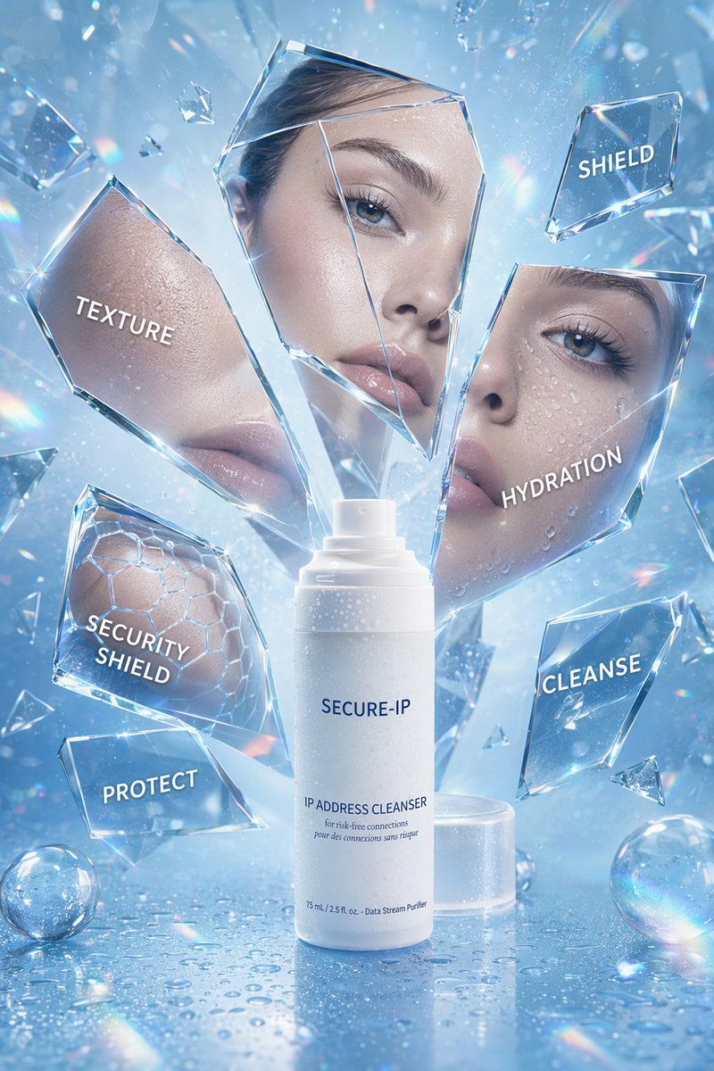 Icy Cyber-Skincare Luxury Ad