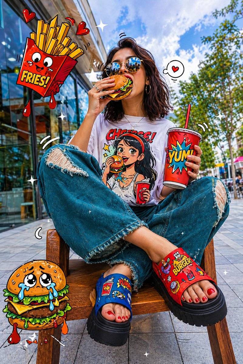 Pop Art Fast Food Girl