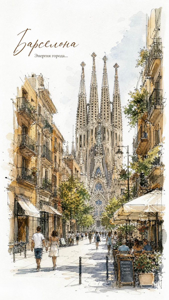 European Watercolor Travel Poster Art
