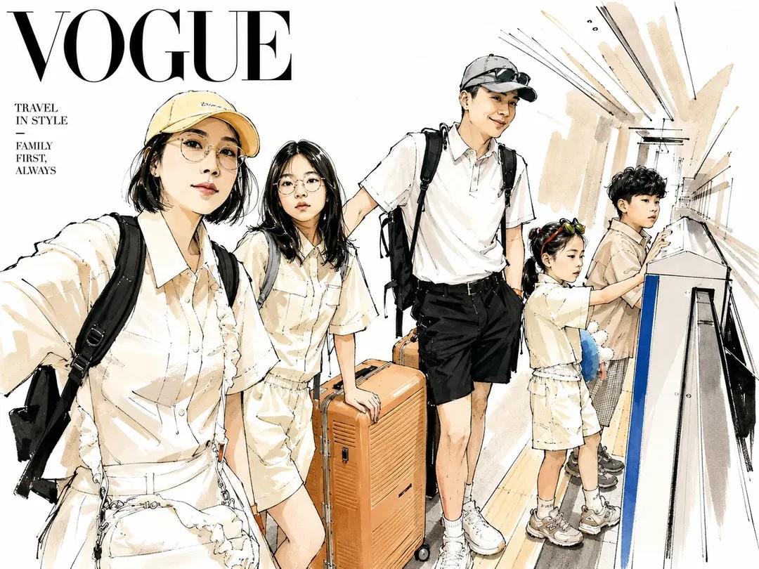 Vogue-Inspired Fashion Travel Watercolor Art
